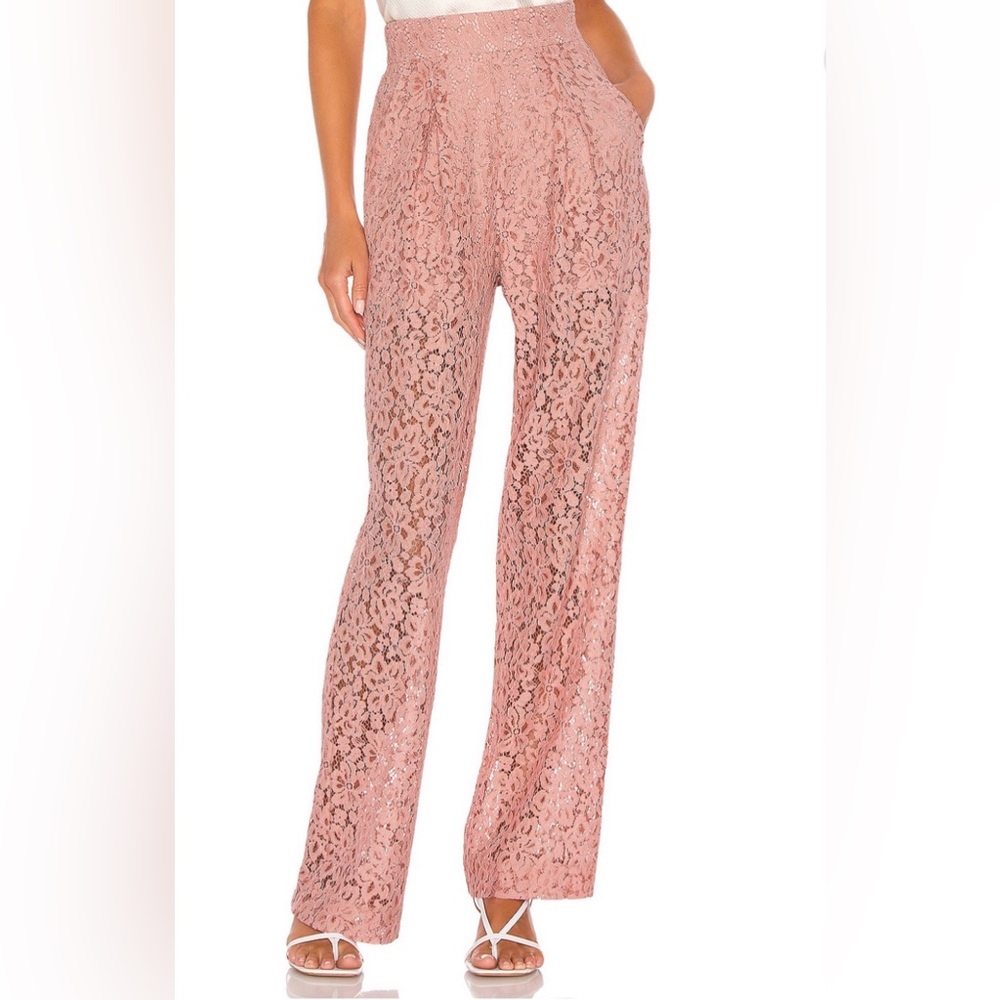 LPA Pink Lace Wide-Leg Pants